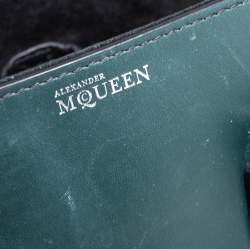 Pre Owned Alexander McQueen Black/Green Leather Small Heroine Satchel