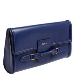 Pre Owned Alexander McQueen Blue Leather Heroine Clutch