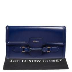 Pre Owned Alexander McQueen Blue Leather Heroine Clutch