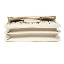 Pre Owned Alexander McQueen Off White Leather Studded Lucite Heroine Shoulder Bag