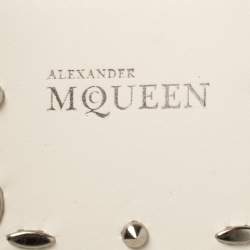 Pre Owned Alexander McQueen Off White Leather Studded Lucite Heroine Shoulder Bag