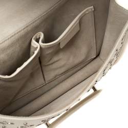 Pre Owned Alexander McQueen Off White Leather Studded Lucite Heroine Shoulder Bag