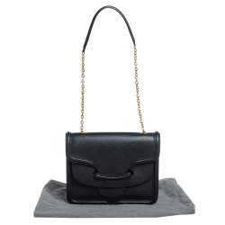 Pre Owned Alexander McQueen Black Leather Heroine Chain Shoulder Bag