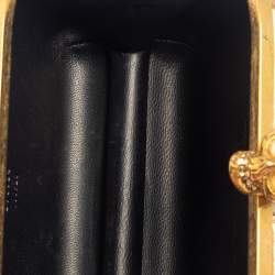 Pre Owned Alexander McQueen Metallic Multicolor Leather Britannia Skull Box Clutch