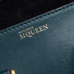 Pre Owned Alexander McQueen Green Leather Mini Heroine Bag