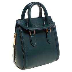 Pre Owned Alexander McQueen Green Leather Mini Heroine Bag