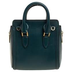Pre Owned Alexander McQueen Green Leather Mini Heroine Bag