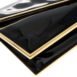 Pre Owned Alexander McQueen Black Patent Leather Envelope Clutch