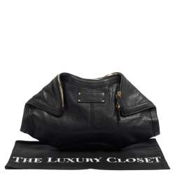 Pre Owned Alexander McQueen Black Leather Medium De Manta Clutch