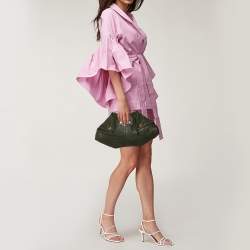 مملوكة مسبقًا حقيبة كلتش ألكسندر ماكوين دي مانتا جلد أخضر