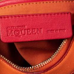Pre Owned حقيبة كلتش ألكسندر ماكوين دي مانتا جلد برتقالي / أحمر متوسطة