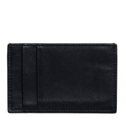 Pre Owned Alexander McQueen Black Leather Skull Print Card Holder