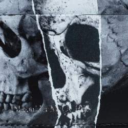 Pre Owned Alexander McQueen Black Leather Skull Print Card Holder
