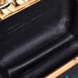 Pre Owned Alexander McQueen Multicolor Silk Embroidered Hummingbird Knuckle Duster Clutch