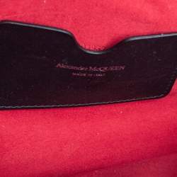 Pre Owned Alexander McQueen Black Croc Embossed Leather The Story Shoulder Bag