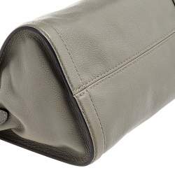 مملوكة مسبقًا حقيبة يد أليكساندر ماكوين قفل جمجمه جلد رمادي