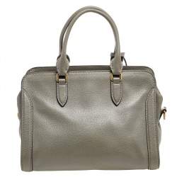 مملوكة مسبقًا حقيبة يد أليكساندر ماكوين قفل جمجمه جلد رمادي