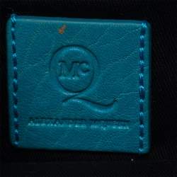 Pre Owned Alexander McQueen Turquoise Leather Simple Fold Chain Shoulder Bag