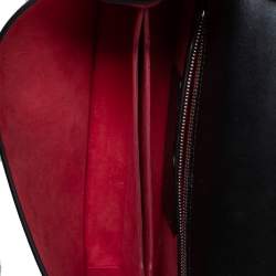 Pre Owned Alexander McQueen Black Patent Leather 4 Ring Flap Shoulder Bag