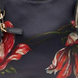 مملوكة مسبقًا Alexander McQueen Black Printed Satin De Manta Clutch