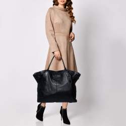 مملوكة مسبقًا حقيبة يد توتس أليكساندر ماكوين دي مانتا جلد أسود كبيرة