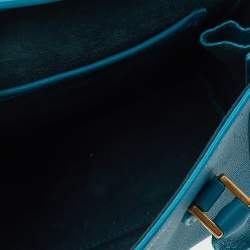 Pre Owned Alexander McQueen Turquoise Leather Mini Heroine Bag