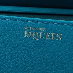 Pre Owned Alexander McQueen Turquoise Leather Mini Heroine Bag