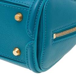 Pre Owned Alexander McQueen Turquoise Leather Mini Heroine Bag
