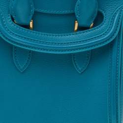 Pre Owned Alexander McQueen Turquoise Leather Mini Heroine Bag