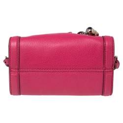 Pre Owned Alexander McQueen Pink Leather Mini Skull Padlock Zip Tote