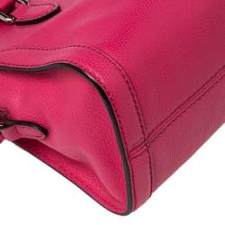 Pre Owned Alexander McQueen Pink Leather Mini Skull Padlock Zip Tote