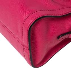 Pre Owned Alexander McQueen Pink Leather Mini Skull Padlock Zip Tote