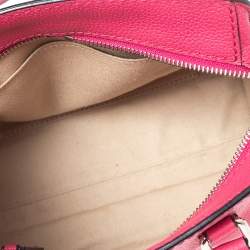 Pre Owned Alexander McQueen Pink Leather Mini Skull Padlock Zip Tote