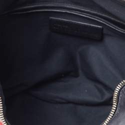Pre Owned Alexander McQueen Black/Pink Floral Print Satin and Leather Medium De Manta Clutch
