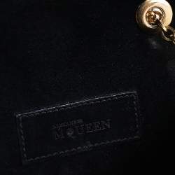 Pre Owned Alexander McQueen Black Leather Mini Heroine Crossbody Bag