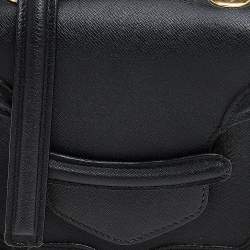 Pre Owned Alexander McQueen Black Leather Mini Heroine Crossbody Bag