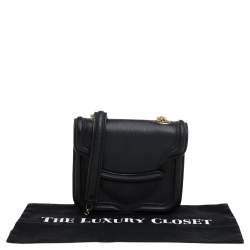 Pre Owned Alexander McQueen Black Leather Mini Heroine Crossbody Bag