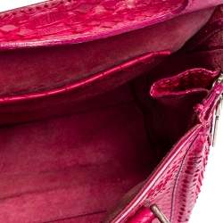 Pre Owned Alexander McQueen Pink Python Mini Heroine Bag