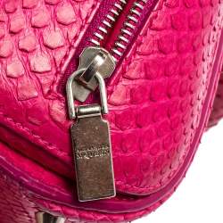 Pre Owned Alexander McQueen Pink Python Mini Heroine Bag