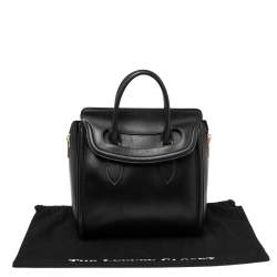Pre Owned Alexander McQueen Black Leather Medium Heroine Tote