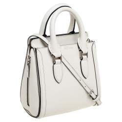 Pre Owned Alexander McQueen White Leather Mini Heroine Bag