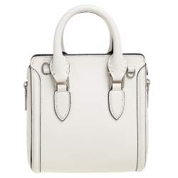 Pre Owned Alexander McQueen White Leather Mini Heroine Bag