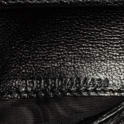 Pre Owned Alexander McQueen Black Leather Skull Zip Around Wallet