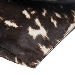 Pre Owned حقيبة كلتش أليكساندر ماكوين شعر عجل طباعة حيوان بني