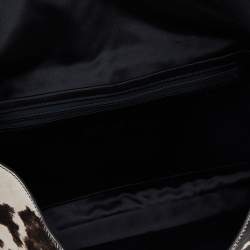 Pre Owned حقيبة كلتش أليكساندر ماكوين شعر عجل طباعة حيوان بني