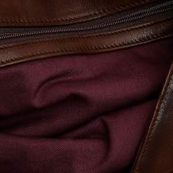 Pre Owned Alexander McQueen Brown Leather Faithful Glove Clutch