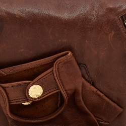 Pre Owned Alexander McQueen Brown Leather Faithful Glove Clutch