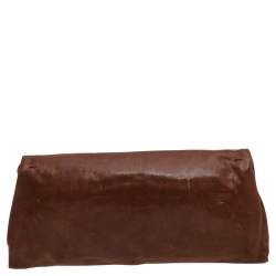 Pre Owned Alexander McQueen Brown Leather Faithful Glove Clutch