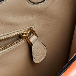 Pre Owned Alexander McQueen Neon Orange Patent Leather Clutch