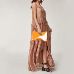 Pre Owned Alexander McQueen Neon Orange Patent Leather Clutch